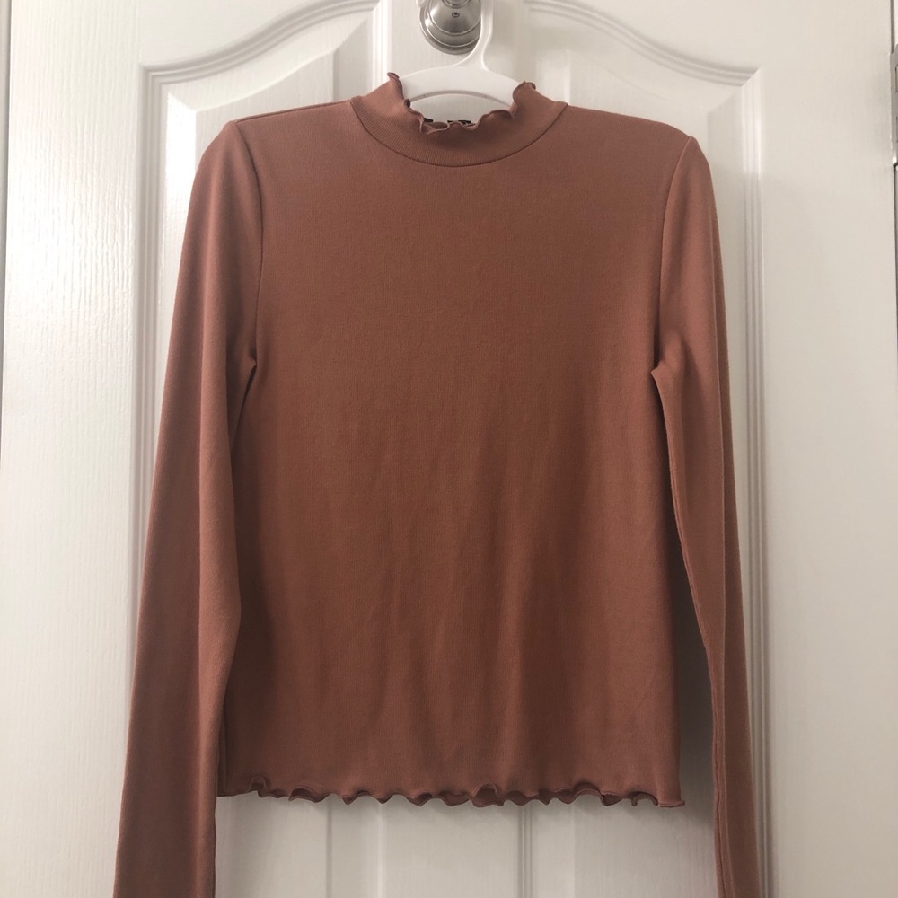 Mauve mock neck shirt